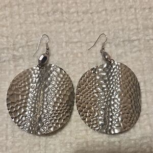 Elegant Silver Hammered Earrings